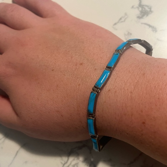 Anthropologie Jewelry - 💓3for20 AUTHENTIC TURQUOISE handmade stone bracelet Panama vintage jewelry
